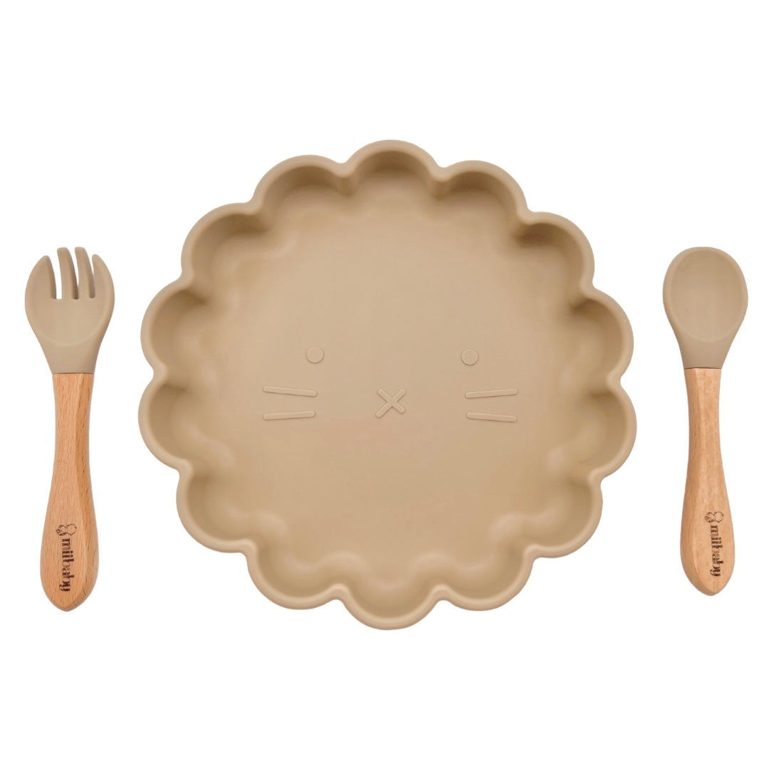 Bumkins | Spoon and Fork Set, Sand (Natural, Size Baby) | Maisonette