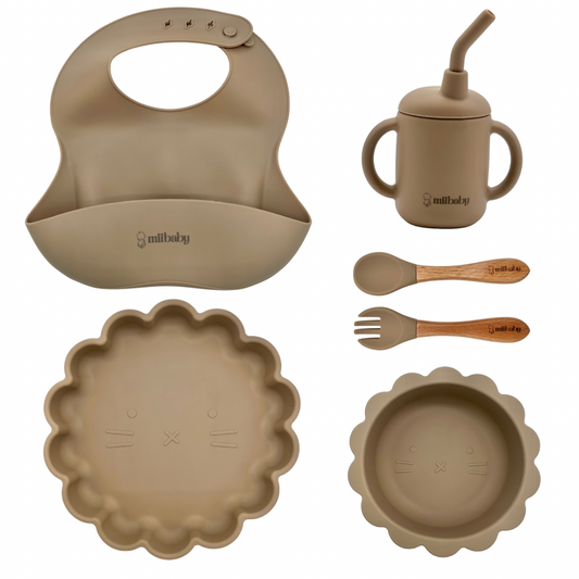 Taupe 6 Pc Kitty’licious Weaning Set